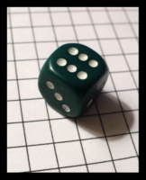 Dice : Dice - 6D - Solid Deep Green With White Pips Pillow Shape